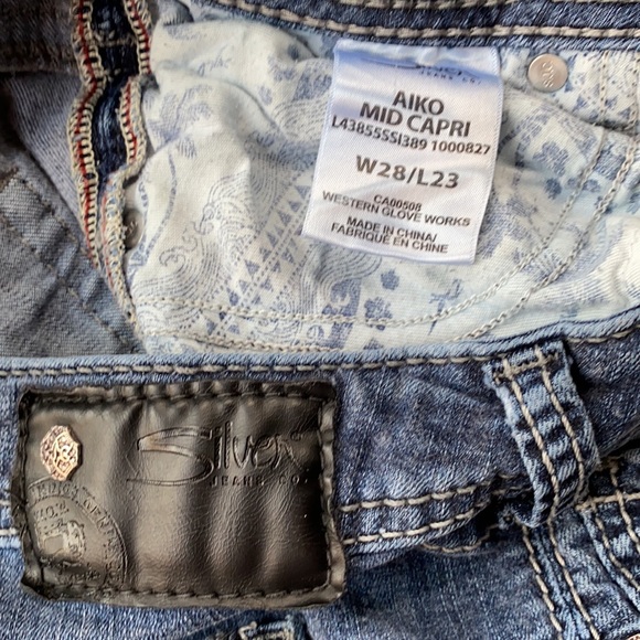 Silver Jeans Blue Aiko Mid Capri Jeans Size 28 - Picture 7 of 10